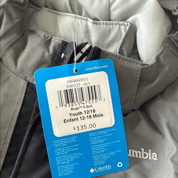 Columbia Unisex Baby Buga II Snow Suit 12 18 Months NEW Winter Snowsuit Gear - Picture 10 of 10